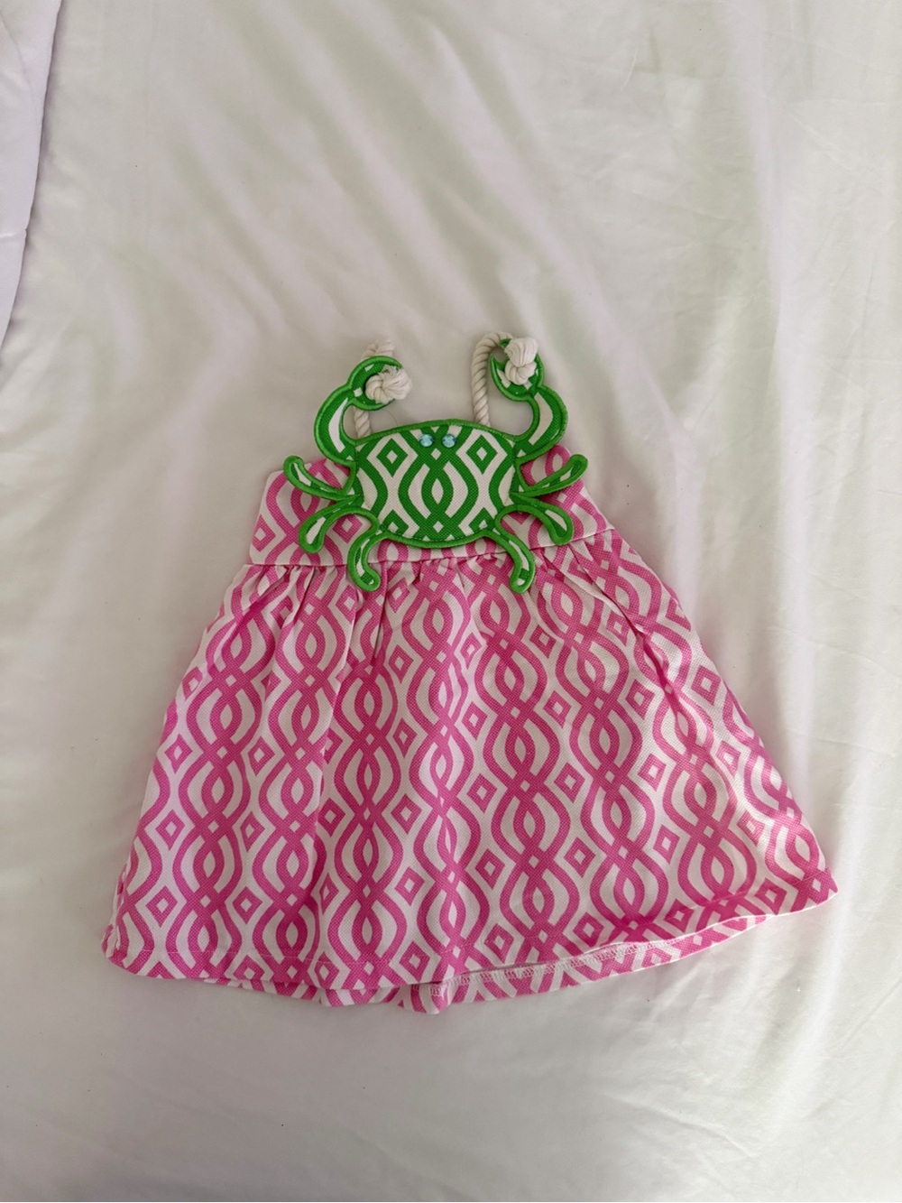 Mud Pie Pink & Green Crab-Accent Girls' Dress